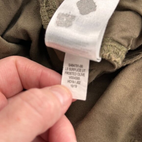 Old Navy Frosted Olive Utility Jumpsuit Pockets M Long Sleeve Drawstring Waist - Picture 11 of 11